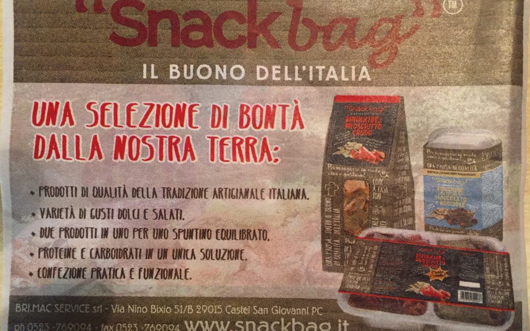 Dal quotidiano di Piacenza “LA LIBERTA”presentazione SNACKBAG a “PIACE.EAT”